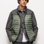 hombres chaleco capitonado con diseño colour block Pepe Jeans 44JTZ840 negro lavado