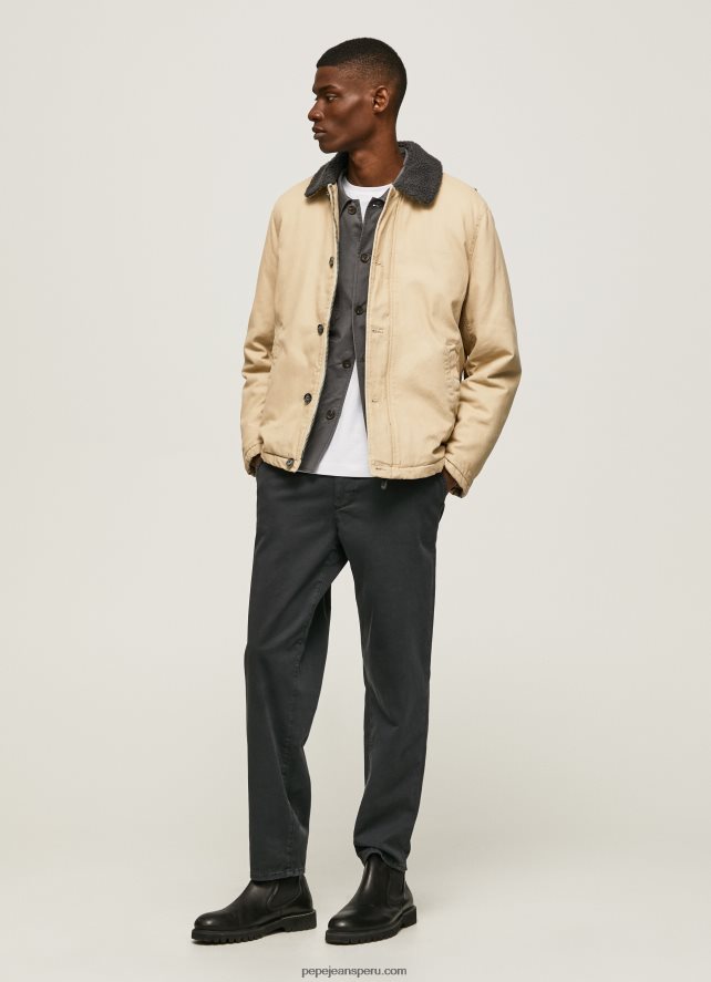 hombres chamarra corta de lona acolchada Pepe Jeans 44JTZ838 piedra - Imagen 2