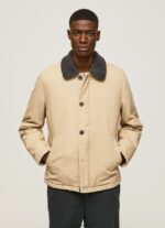 hombres chamarra corta de lona acolchada Pepe Jeans 44JTZ838 piedra - Imagen 3