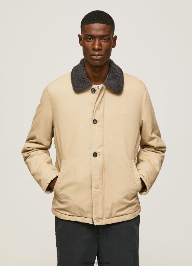 hombres chamarra corta de lona acolchada Pepe Jeans 44JTZ838 piedra - Imagen 3