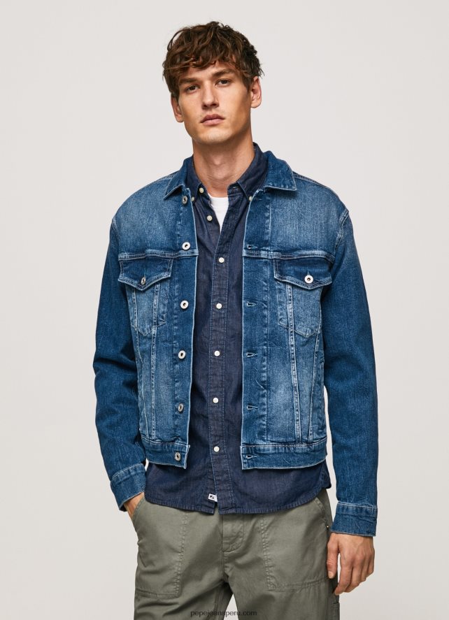 hombres chamarra de mezclilla con corte estándar Pepe Jeans 44JTZ831 mezclilla - Imagen 2