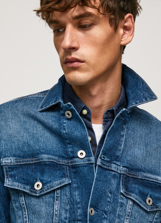 hombres chamarra de mezclilla con corte estándar Pepe Jeans 44JTZ831 mezclilla - Imagen 3