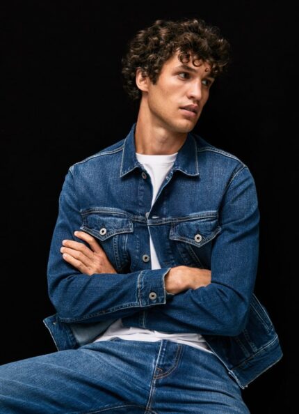 hombres chamarra de mezclilla regular fit Pepe Jeans 44JTZ823 mezclilla