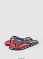 hombres chanclas de playa con bandera de ballena Pepe Jeans 44JTZ1256 Armada - Imagen 3