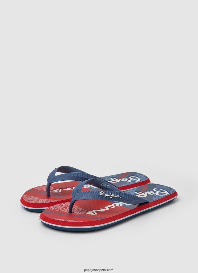 hombres chanclas de playa con bandera de ballena Pepe Jeans 44JTZ1256 Armada - Imagen 3