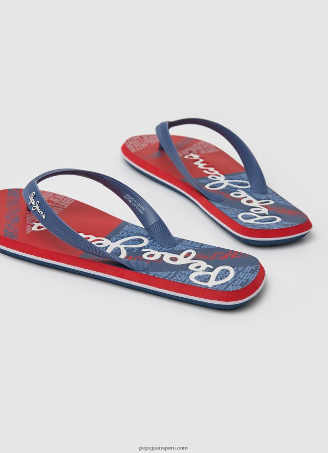 hombres chanclas de playa con bandera de ballena Pepe Jeans 44JTZ1256 Armada - Imagen 4