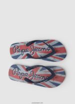 hombres chanclas de playa con bandera hawi Pepe Jeans 44JTZ1259 Denim oscuro - Imagen 2