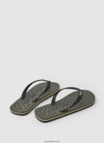 hombres chanclas de playa con logo de bay beach Pepe Jeans 44JTZ1268 ejército - Imagen 4