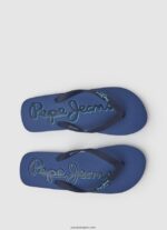 hombres chanclas de playa con logo de bay beach Pepe Jeans 44JTZ1277 Denim oscuro - Imagen 2