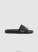 hombres chanclas de playa con textura deslizante Pepe Jeans 44JTZ1263 negro