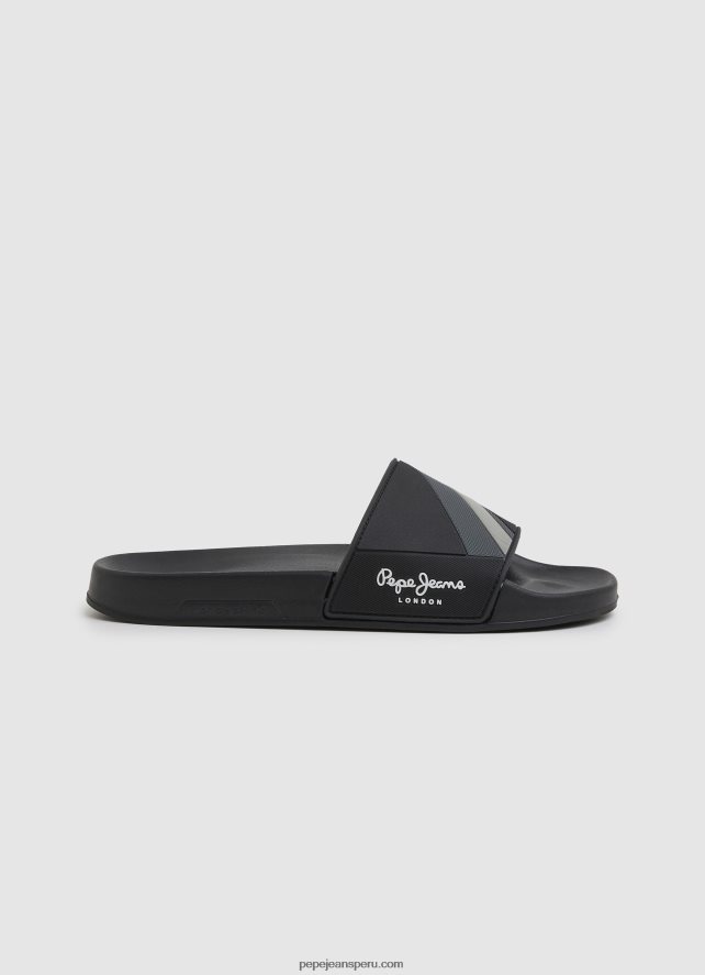 hombres chanclas de playa con textura deslizante Pepe Jeans 44JTZ1263 negro - Imagen 1