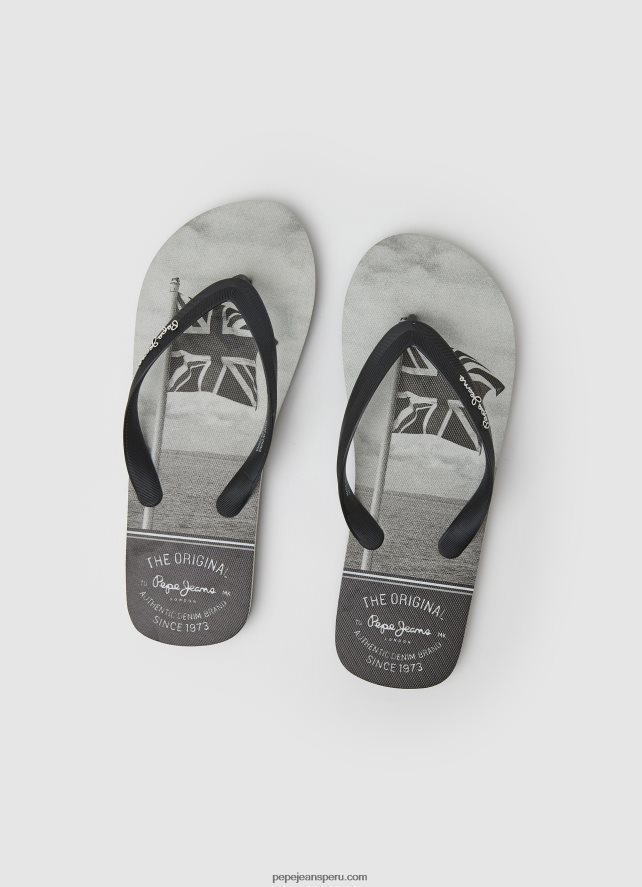 hombres chanclas de playa de mar de ballenas Pepe Jeans 44JTZ1262 negro - Imagen 2