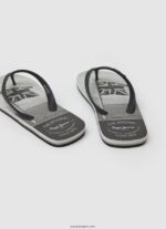 hombres chanclas de playa de mar de ballenas Pepe Jeans 44JTZ1262 negro - Imagen 4