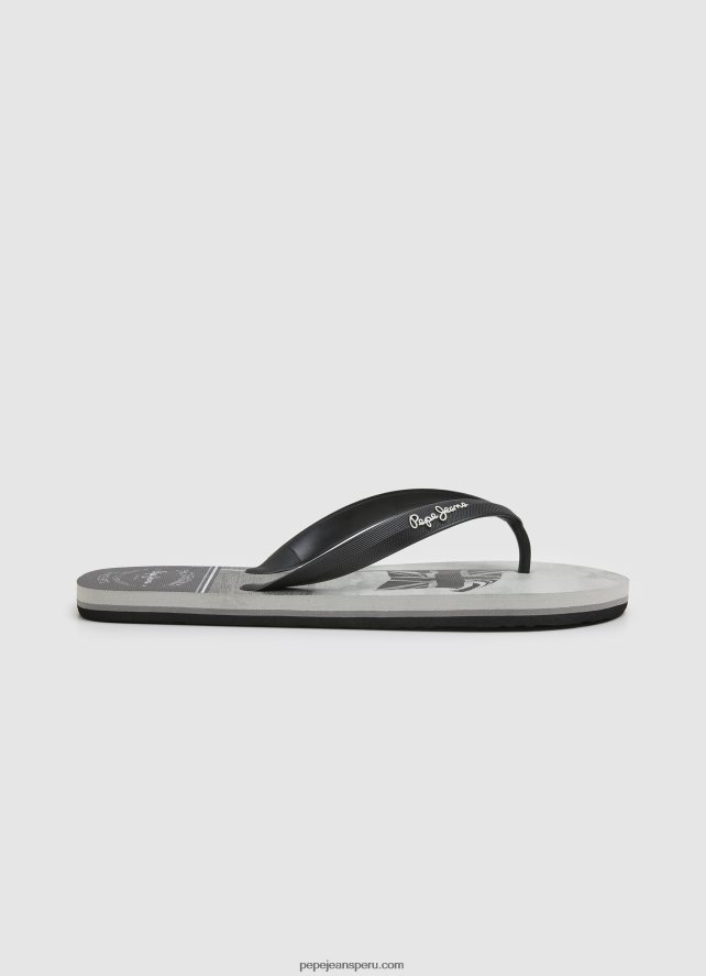 hombres chanclas de playa de mar de ballenas Pepe Jeans 44JTZ1262 negro - Imagen 1