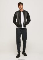 hombres chaqueta biker de piel de cordero Pepe Jeans 44JTZ835 negro - Imagen 2