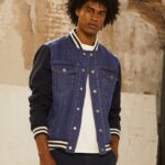 hombres chaqueta de tejido combinado Pepe Jeans 44JTZ846 mezclilla