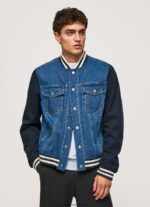 hombres chaqueta de tejido combinado Pepe Jeans 44JTZ846 mezclilla - Imagen 4