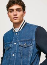 hombres chaqueta de tejido combinado Pepe Jeans 44JTZ846 mezclilla - Imagen 5