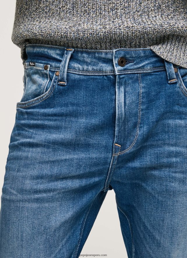 hombres jeans ajustados de tiro medio Mason Pepe Jeans 44JTZ791 mezclilla - Imagen 3