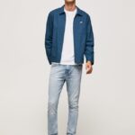 hombres jeans ajustados de tiro medio Mason Pepe Jeans 44JTZ792 mezclilla
