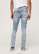 hombres jeans ajustados de tiro medio Mason Pepe Jeans 44JTZ792 mezclilla - Imagen 4
