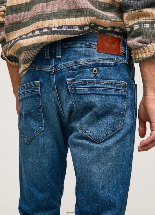 hombres jeans con tiro medio y corte estándar Pepe Jeans 44JTZ801 mezclilla - Imagen 5