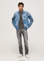 hombres jeans con tiro medio y corte estándar Pepe Jeans 44JTZ802 mezclilla