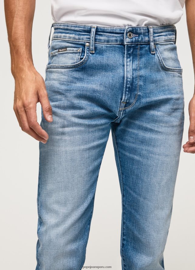 hombres jeans slim con diseño de grulla Pepe Jeans 44JTZ795 mezclilla - Imagen 3