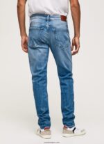 hombres jeans slim con diseño de grulla Pepe Jeans 44JTZ795 mezclilla - Imagen 4