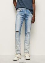 hombres jeans slim con tiro medio regular Pepe Jeans 44JTZ796 mezclilla - Imagen 2