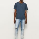 hombres jeans slim con tiro medio regular Pepe Jeans 44JTZ796 mezclilla