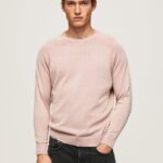 hombres jersey de algodón con cuello redondo Pepe Jeans 44JTZ863 lejía rosa