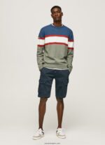 hombres jersey de algodón con estampado de rayas Pepe Jeans 44JTZ849 fundición - Imagen 2
