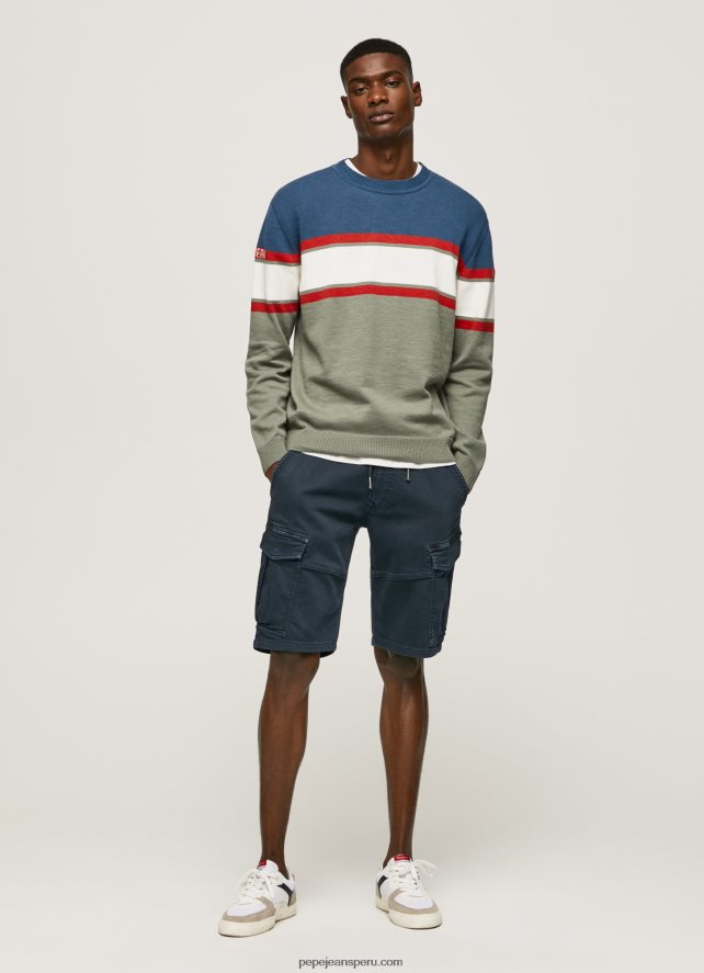 hombres jersey de algodón con estampado de rayas Pepe Jeans 44JTZ849 fundición - Imagen 2