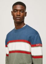 hombres jersey de algodón con estampado de rayas Pepe Jeans 44JTZ849 fundición - Imagen 3