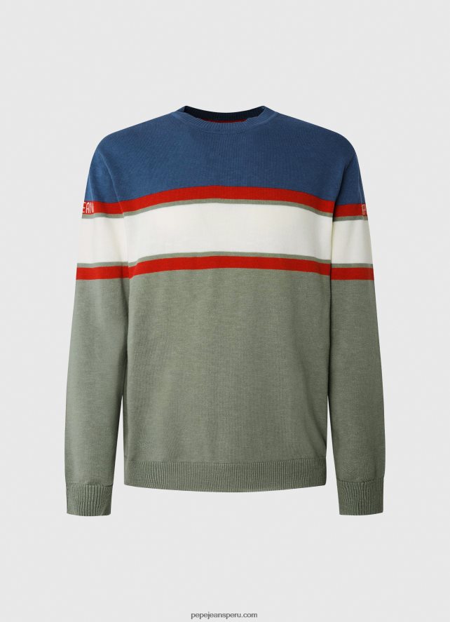 hombres jersey de algodón con estampado de rayas Pepe Jeans 44JTZ849 fundición - Imagen 5