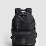 hombres mochila de tela con detalles de líneas Pepe Jeans 44JTZ1294 negro