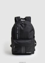 hombres mochila de tela con detalles de líneas Pepe Jeans 44JTZ1294 negro