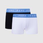 hombres Pack de 2 bóxers de algodón elástico Pepe Jeans 44JTZ1146 blanco