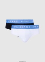hombres Pack de 2 braguitas de algodón elástico Pepe Jeans 44JTZ1149 blanco