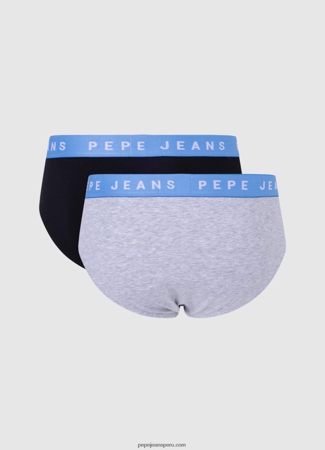 hombres Pack de 2 braguitas de algodón elástico Pepe Jeans 44JTZ1152 negro - Imagen 2