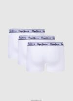 hombres Pack de 3 bóxers de algodón elástico Pepe Jeans 44JTZ1159 blanco - Imagen 2