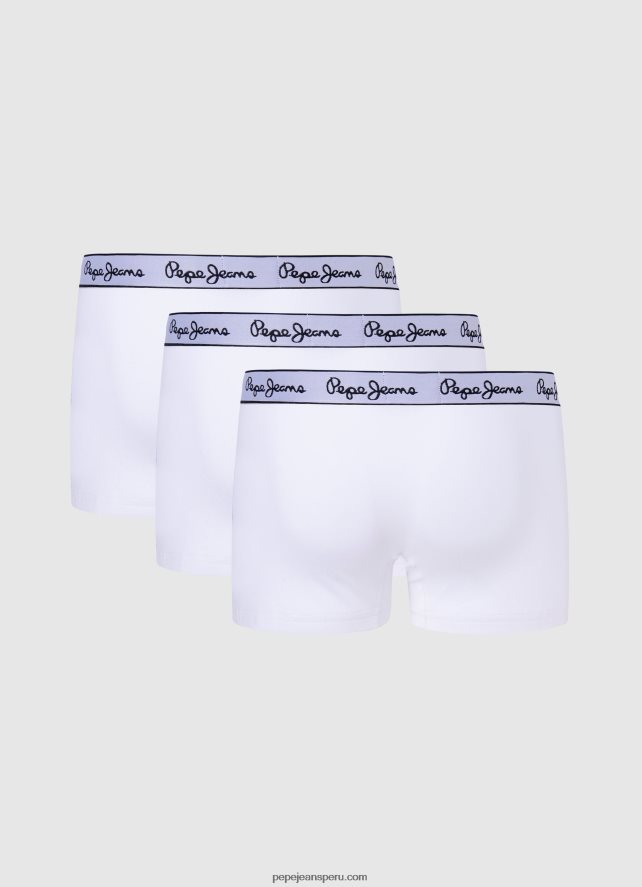 hombres Pack de 3 bóxers de algodón elástico Pepe Jeans 44JTZ1159 blanco - Imagen 2