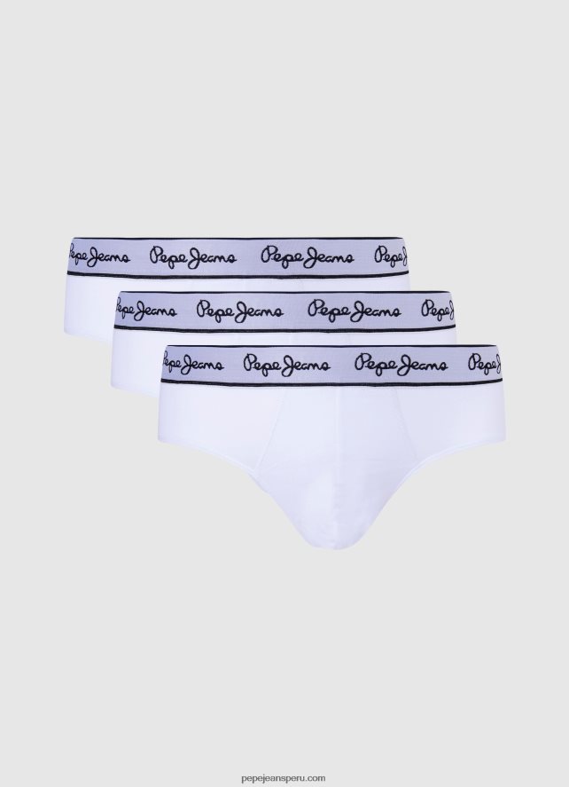 hombres Pack de 3 bóxers de algodón elástico Pepe Jeans 44JTZ1159 blanco - Imagen 5