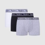hombres Pack de 3 bóxers de algodón elástico Pepe Jeans 44JTZ1160 gris marga