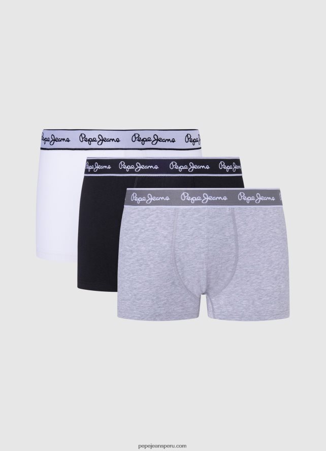 hombres Pack de 3 bóxers de algodón elástico Pepe Jeans 44JTZ1161 negro - Imagen 3