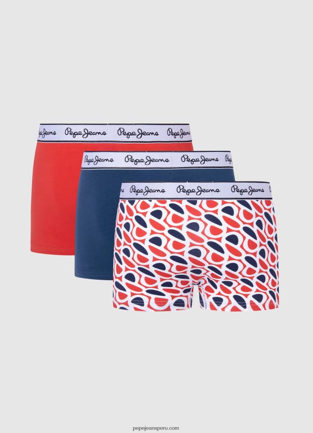 hombres pack de 3 bóxers p print tk Pepe Jeans 44JTZ1154 estudio rojo - Imagen 2