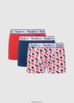 hombres pack de 3 bóxers p print tk Pepe Jeans 44JTZ1154 estudio rojo