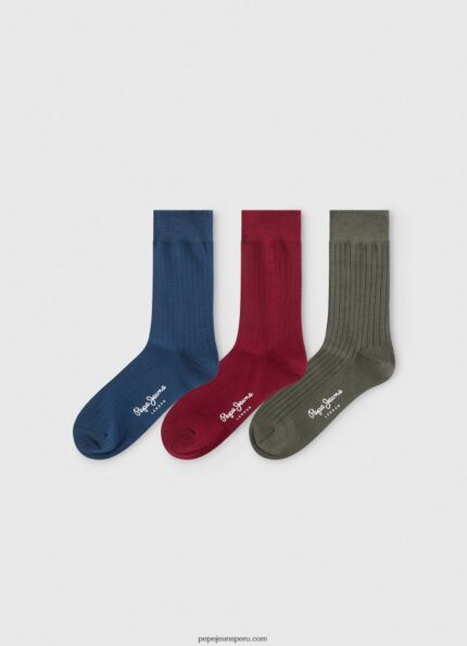 hombres Pack de 3 calcetines largos Pepe Jeans 44JTZ1164 multi
