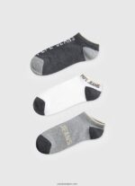 hombres Pack de 3 calcetines tobilleros Pepe Jeans 44JTZ1144 multi